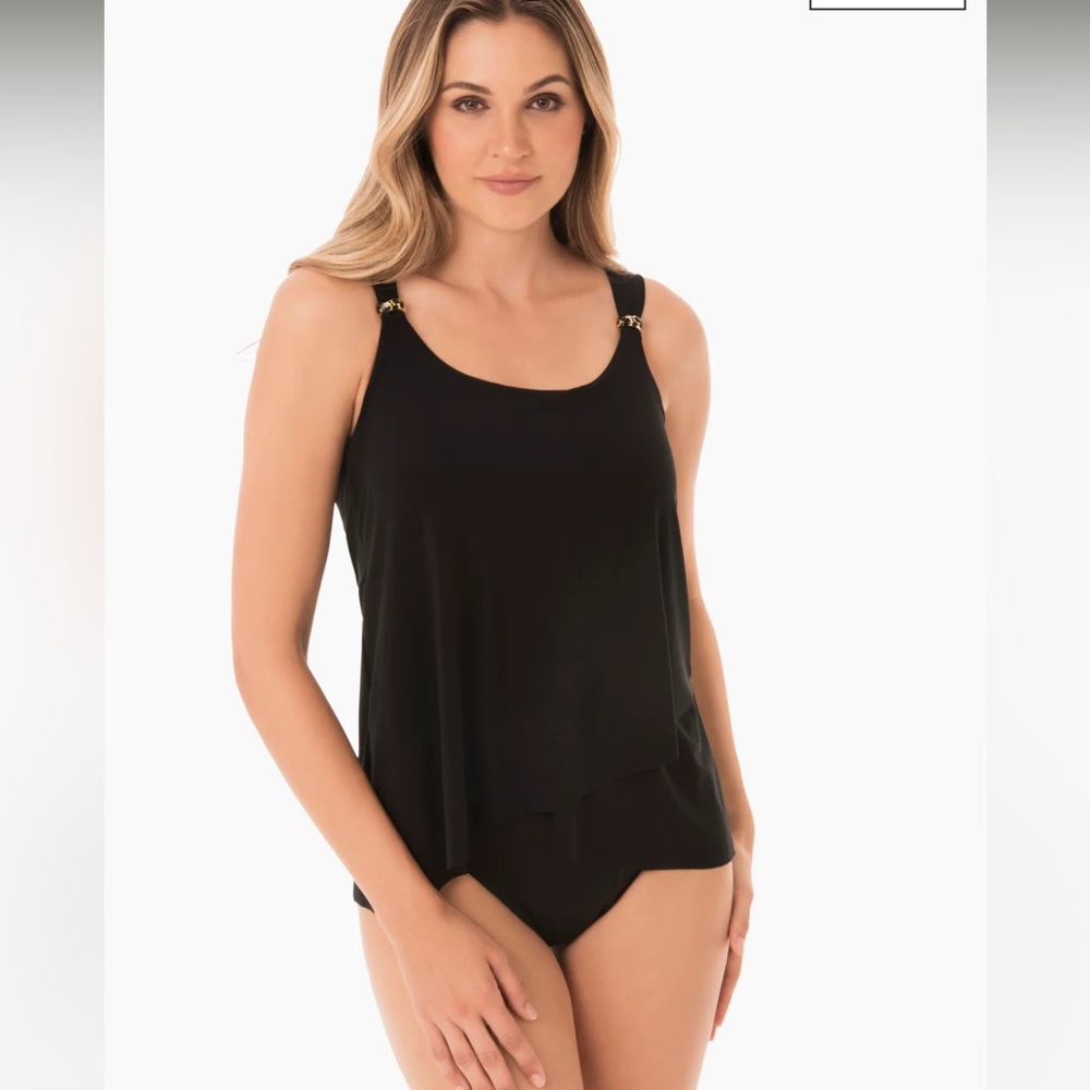 RAZZEL DAZZEL TANKINI TOP black by Miraclesuit size 22W
